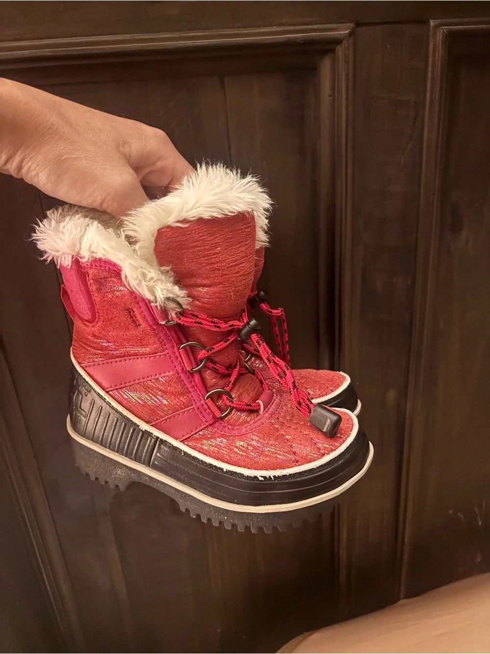Sorel Kids pink Faux-Fur Trim Snow Boots